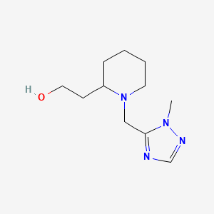 molecular formula C11H20N4O B7582468 2-[1-[(2-Methyl-1,2,4-triazol-3-yl)methyl]piperidin-2-yl]ethanol 