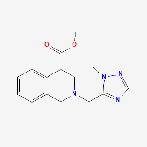 molecular formula C14H16N4O2 B7582471 2-[(2-methyl-1,2,4-triazol-3-yl)methyl]-3,4-dihydro-1H-isoquinoline-4-carboxylic acid 