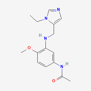 molecular formula C15H20N4O2 B7582520 N-[3-[(3-ethylimidazol-4-yl)methylamino]-4-methoxyphenyl]acetamide 