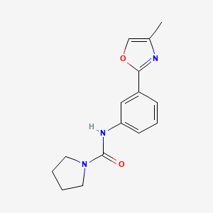 molecular formula C15H17N3O2 B7583005 N-[3-(4-methyl-1,3-oxazol-2-yl)phenyl]pyrrolidine-1-carboxamide 