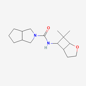 molecular formula C16H26N2O2 B7583200 N-(7,7-dimethyl-2-oxabicyclo[3.2.0]heptan-6-yl)-3,3a,4,5,6,6a-hexahydro-1H-cyclopenta[c]pyrrole-2-carboxamide 
