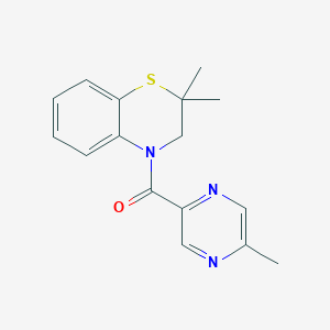 molecular formula C16H17N3OS B7583271 (2,2-dimethyl-3H-1,4-benzothiazin-4-yl)-(5-methylpyrazin-2-yl)methanone 