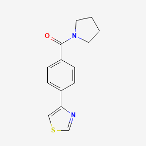 molecular formula C14H14N2OS B7583433 Pyrrolidin-1-yl-[4-(1,3-thiazol-4-yl)phenyl]methanone 
