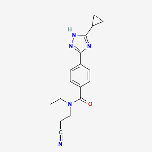 molecular formula C17H19N5O B7583552 N-(2-cyanoethyl)-4-(5-cyclopropyl-1H-1,2,4-triazol-3-yl)-N-ethylbenzamide 