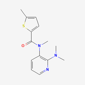 molecular formula C14H17N3OS B7583948 N-[2-(dimethylamino)pyridin-3-yl]-N,5-dimethylthiophene-2-carboxamide 
