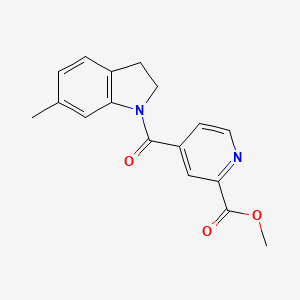 molecular formula C17H16N2O3 B7583996 Methyl 4-(6-methyl-2,3-dihydroindole-1-carbonyl)pyridine-2-carboxylate 