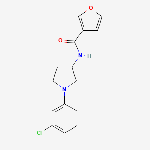 molecular formula C15H15ClN2O2 B7584017 N-[1-(3-chlorophenyl)pyrrolidin-3-yl]furan-3-carboxamide 