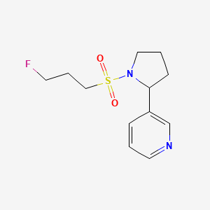 molecular formula C12H17FN2O2S B7584097 3-[1-(3-Fluoropropylsulfonyl)pyrrolidin-2-yl]pyridine 