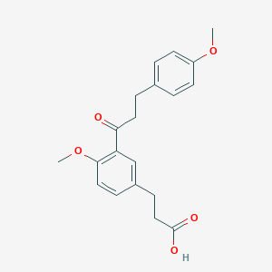 molecular formula C20H22O5 B075843 3-[4-Methoxy-3-[3-(4-methoxyphenyl)propanoyl]phenyl]propanoic acid CAS No. 13577-08-7