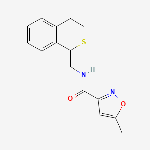 molecular formula C15H16N2O2S B7584600 N-(3,4-dihydro-1H-isothiochromen-1-ylmethyl)-5-methyl-1,2-oxazole-3-carboxamide 