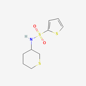 molecular formula C9H13NO2S3 B7584690 N-(thian-3-yl)thiophene-2-sulfonamide 