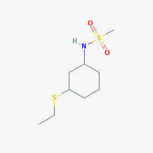 molecular formula C9H19NO2S2 B7584709 N-(3-ethylsulfanylcyclohexyl)methanesulfonamide 