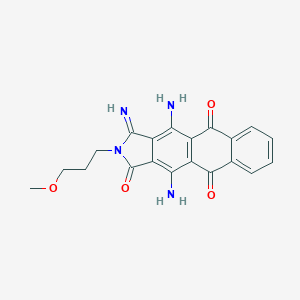 molecular formula C20H18N4O4 B075884 1H-Naphth[2,3-f]isoindole-1,5,10-trione, 4,11-diamino-2,3-dihydro-3-imino-2-(3-methoxypropyl)- CAS No. 12222-85-4