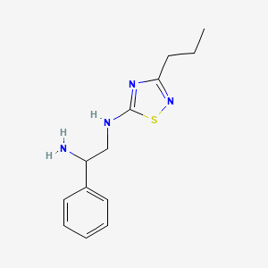molecular formula C13H18N4S B7589765 1-phenyl-N'-(3-propyl-1,2,4-thiadiazol-5-yl)ethane-1,2-diamine 