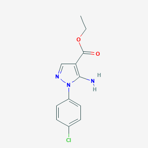 molecular formula C12H12ClN3O2 B075901 ethyl 5-amino-1-(4-chlorophenyl)-1H-pyrazole-4-carboxylate CAS No. 14678-87-6