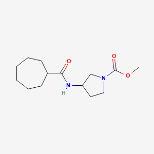 molecular formula C14H24N2O3 B7592161 Methyl 3-(cycloheptanecarbonylamino)pyrrolidine-1-carboxylate 