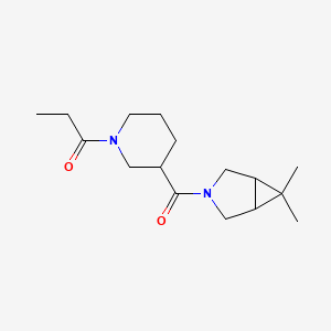 molecular formula C16H26N2O2 B7592291 1-[3-(6,6-Dimethyl-3-azabicyclo[3.1.0]hexane-3-carbonyl)piperidin-1-yl]propan-1-one 