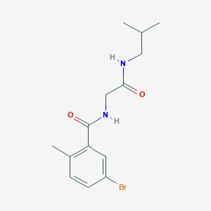 molecular formula C14H19BrN2O2 B7592363 5-bromo-2-methyl-N-[2-(2-methylpropylamino)-2-oxoethyl]benzamide 