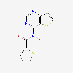 molecular formula C12H9N3OS2 B7592494 N-methyl-N-thieno[3,2-d]pyrimidin-4-ylthiophene-2-carboxamide 