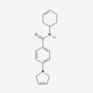 molecular formula C17H20N2O B7592677 N-cyclohex-3-en-1-yl-4-(2,5-dihydropyrrol-1-yl)benzamide 