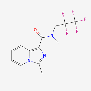 molecular formula C13H12F5N3O B7592887 N,3-dimethyl-N-(2,2,3,3,3-pentafluoropropyl)imidazo[1,5-a]pyridine-1-carboxamide 