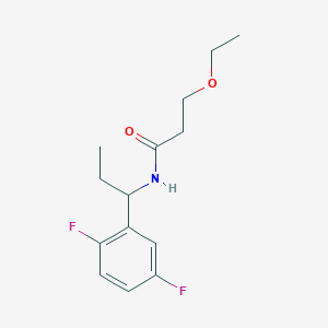 molecular formula C14H19F2NO2 B7593116 N-[1-(2,5-difluorophenyl)propyl]-3-ethoxypropanamide 