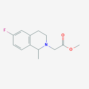 molecular formula C13H16FNO2 B7593459 methyl 2-(6-fluoro-1-methyl-3,4-dihydro-1H-isoquinolin-2-yl)acetate 