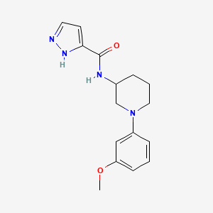 molecular formula C16H20N4O2 B7594175 N-[1-(3-methoxyphenyl)piperidin-3-yl]-1H-pyrazole-5-carboxamide 