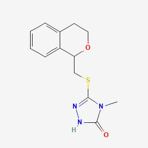 molecular formula C13H15N3O2S B7594380 3-(3,4-dihydro-1H-isochromen-1-ylmethylsulfanyl)-4-methyl-1H-1,2,4-triazol-5-one 