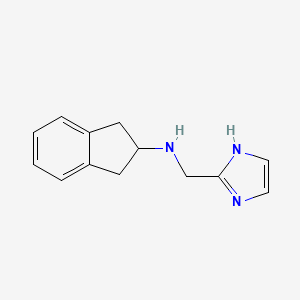 molecular formula C13H15N3 B7594997 N-(1H-imidazol-2-ylmethyl)-2,3-dihydro-1H-inden-2-amine 