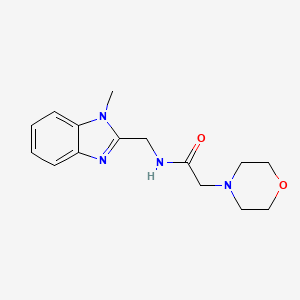 molecular formula C15H20N4O2 B7595541 N-[(1-methylbenzimidazol-2-yl)methyl]-2-morpholin-4-ylacetamide 