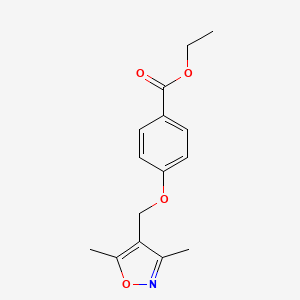 molecular formula C15H17NO4 B7595887 Ethyl 4-[(3,5-dimethyl-1,2-oxazol-4-yl)methoxy]benzoate 