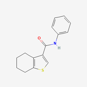 molecular formula C15H15NOS B7595944 N-phenyl-4,5,6,7-tetrahydro-1-benzothiophene-3-carboxamide 