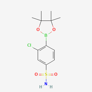 molecular formula C12H17BClNO4S B7596072 3-Chloro-4-(4,4,5,5-tetramethyl-1,3,2-dioxaborolan-2-yl)benzenesulfonamide 
