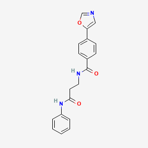 molecular formula C19H17N3O3 B7596348 N-(3-anilino-3-oxopropyl)-4-(1,3-oxazol-5-yl)benzamide 