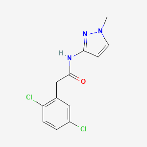molecular formula C12H11Cl2N3O B7597523 2-(2,5-dichlorophenyl)-N-(1-methylpyrazol-3-yl)acetamide 