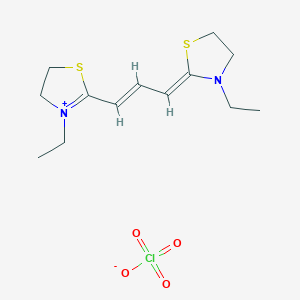 molecular formula C13H21ClN2O4S2 B075976 3-Ethyl-2-[3-(3-ethylthiazolidin-2-ylidene)prop-1-enyl]-4,5-dihydrothiazolium perchlorate CAS No. 14350-47-1
