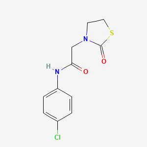 molecular formula C11H11ClN2O2S B7603153 N-(4-chlorophenyl)-2-(2-oxo-1,3-thiazolidin-3-yl)acetamide 