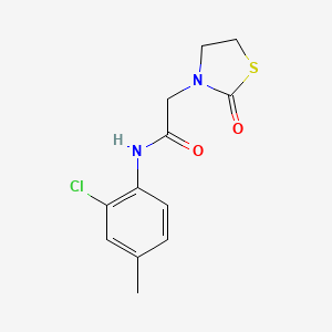 molecular formula C12H13ClN2O2S B7603173 N-(2-chloro-4-methylphenyl)-2-(2-oxo-1,3-thiazolidin-3-yl)acetamide 