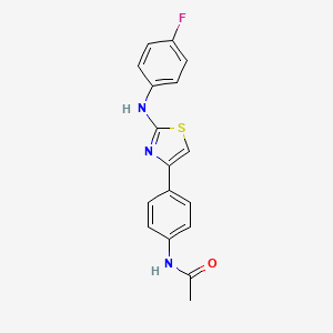 molecular formula C17H14FN3OS B7603178 N-{4-[2-(4-fluoroanilino)-1,3-thiazol-4-yl]phenyl}acetamide 