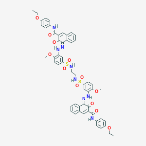 molecular formula C54H50N8O12S2 B076032 2-Naphthalenecarboxamide, 4,4'-[1,2-ethanediylbis[iminosulfonyl(6-methoxy-3,1-phenylene)azo]]bis[N-(4-ethoxyphenyl)-3-hydroxy- CAS No. 12216-95-4
