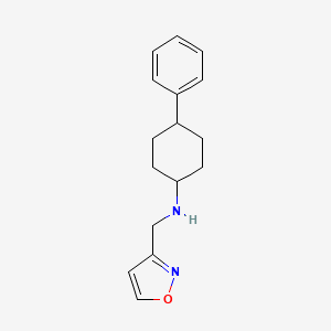 molecular formula C16H20N2O B7603420 N-(1,2-oxazol-3-ylmethyl)-4-phenylcyclohexan-1-amine 