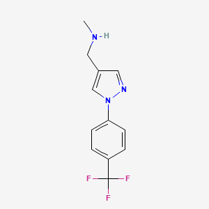 molecular formula C12H12F3N3 B7603586 N-methyl-1-[1-[4-(trifluoromethyl)phenyl]pyrazol-4-yl]methanamine 