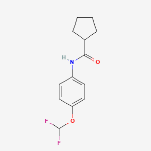 molecular formula C13H15F2NO2 B7603840 N-[4-(difluoromethoxy)phenyl]cyclopentanecarboxamide 