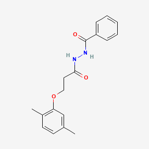 molecular formula C18H20N2O3 B7603887 N'-[3-(2,5-dimethylphenoxy)propanoyl]benzohydrazide 