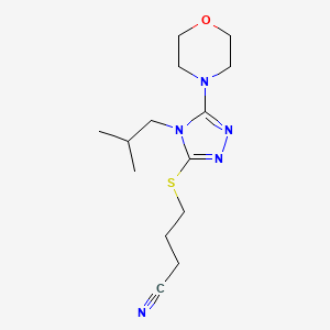 molecular formula C14H23N5OS B7604064 4-[[4-(2-Methylpropyl)-5-morpholin-4-yl-1,2,4-triazol-3-yl]sulfanyl]butanenitrile 