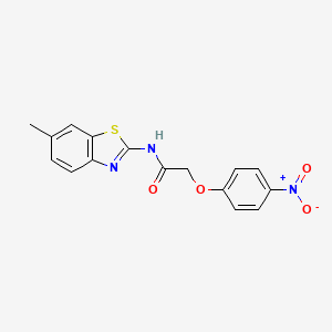 molecular formula C16H13N3O4S B7604086 N-(6-methyl-1,3-benzothiazol-2-yl)-2-(4-nitrophenoxy)acetamide 