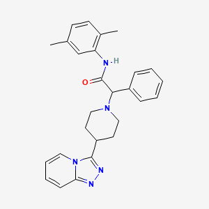 molecular formula C27H29N5O B7604151 N-(2,5-dimethylphenyl)-2-phenyl-2-[4-([1,2,4]triazolo[4,3-a]pyridin-3-yl)piperidin-1-yl]acetamide 