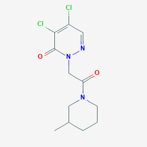 molecular formula C12H15Cl2N3O2 B7604238 4,5-Dichloro-2-[2-(3-methylpiperidin-1-yl)-2-oxoethyl]pyridazin-3-one 