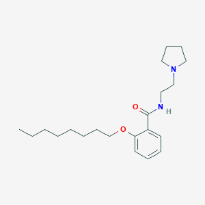 molecular formula C21H34N2O2 B076043 Benzamide, 2-octyloxy-N-(2-(pyrrolidinyl)ethyl)- CAS No. 13431-48-6